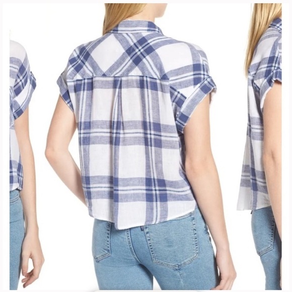 RAILS Amelie Short Sleeve Plaid Shirt Size Medium - Picture 2 of 11